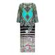 PIERO MORETTI aqua print silk maxi DRESS