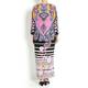 PIERO MORETTI pink print silk maxi DRESS