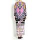 PIERO MORETTI pink print silk maxi DRESS