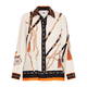 Piero Moretti Printed Silk Shirt Cream