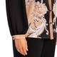 Piero Moretti Printed Silk Shirt Black and Camel