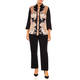 Piero Moretti Printed Silk Shirt Black and Camel