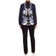 Piero Moretti Printed Silk Shirt Navy