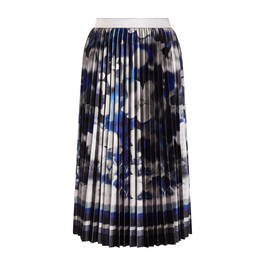 Piero Moretti Velvet Printed Skirt Blue and Silver  - Plus Size Collection