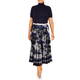 Piero Moretti Velvet Printed Skirt Blue and Silver 