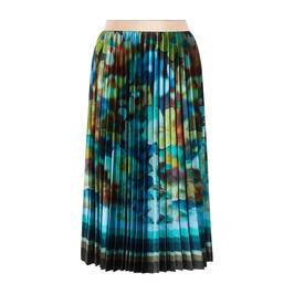 Piero Moretti Velvet Printed Skirt Blue and Green - Plus Size Collection
