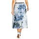 Piero Moretti Pleated Chiffon Floral Skirt Blue