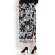 PIERO MORETTI BLACK AND WHITE PAISLEY PRINTED JERSEY SKIRT 