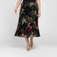 Piero Moretti Pleated Printed Skirt Black