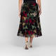 Piero Moretti Pleated Printed Skirt Black