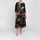 Piero Moretti Pleated Printed Skirt Black