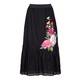 PIERO MORETTI BLACK TIERED APPLIQUE MAXI SKIRT