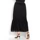 PIERO MORETTI BLACK TIERED APPLIQUE MAXI SKIRT