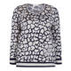 PIERO MORETTI NAVY EMBELLISHED ANIMAL PRINT SWEATER