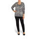 PIERO MORETTI NAVY EMBELLISHED ANIMAL PRINT SWEATER