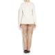 PIERO MORETTI CREAM WAFFLE SWEATER WITH GOLD TRIM