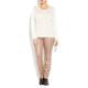 PIERO MORETTI CREAM WAFFLE SWEATER WITH GOLD TRIM