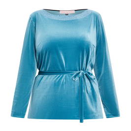 Piero Moretti Velvet Tunic Sky Blue - Plus Size Collection