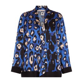 Piero Moretti Satin Pussy Bow Animal Print Tunic - Plus Size Collection