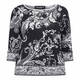 PIERO MORETTI PAISLEY MONOCHROME PRINTED JERSEY TOP 