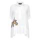 PIERO MORETTI WHITE TUNIC WITH EMBROIDERED FLORAL APPLIQUE 