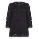 PIERO MORETTI black devore Tunic with lace edging