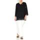 PIERO MORETTI black devore Tunic with lace edging