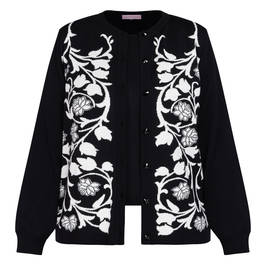 Piero Moretti Knitted Intarsia Twinset Black and White - Plus Size Collection