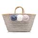 pranella STRAW BAG WITH POM POMS