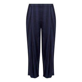 QNEEL STRIPE PULL ON TROUSER NAVY - Plus Size Collection
