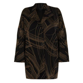 QNEEL LONG JACKET WITH FINE LINE PRINT  - Plus Size Collection