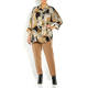 BEIGE KIMONO SLEEVE PRINT SHIRT