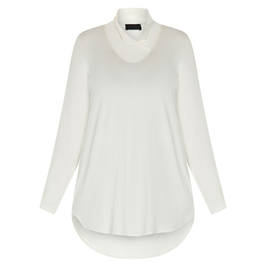 QNEEL STRETCH JERSEY TOP WHITE - Plus Size Collection