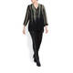 QNEEL GEORGETTE TUNIC BLACK AND OLIVE