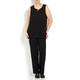 BEIGE LABEL BLACK CHEESCLOTH LINEN VEST 