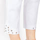 BEIGE PULL ON TROUSER WITH EYELETS WHITE 
