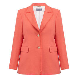 Rofa Textured Blazer Coral  - Plus Size Collection