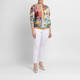 Rofa Printed Satin Bomber Jacket Multicolour 