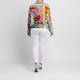 Rofa Printed Satin Bomber Jacket Multicolour 