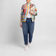 Rofa Printed Satin Bomber Jacket Multicolour 