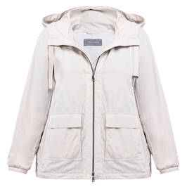 Rofa Shower Proof Hooded Jacket Cream  - Plus Size Collection