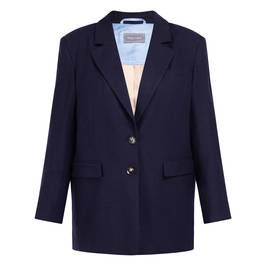 RoFa Wool Blend Boyfriend Blazer Navy  - Plus Size Collection
