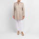 Rofa Paisley Linen Long Jacket Sand 