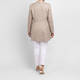 Rofa Paisley Linen Long Jacket Sand 