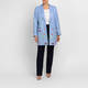 Rofa Floral Linen Long Jacket Blue