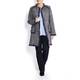 ROF AMO BLUE TWEED LONG JACKET WITH FRAYED HEM