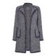 ROF AMO BLUE TWEED LONG JACKET WITH FRAYED HEM