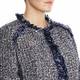 ROF AMO BLUE TWEED LONG JACKET WITH FRAYED HEM