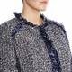 ROF AMO BLUE TWEED LONG JACKET WITH FRAYED HEM