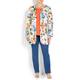 Rof Amo LONG white floral print JACKET